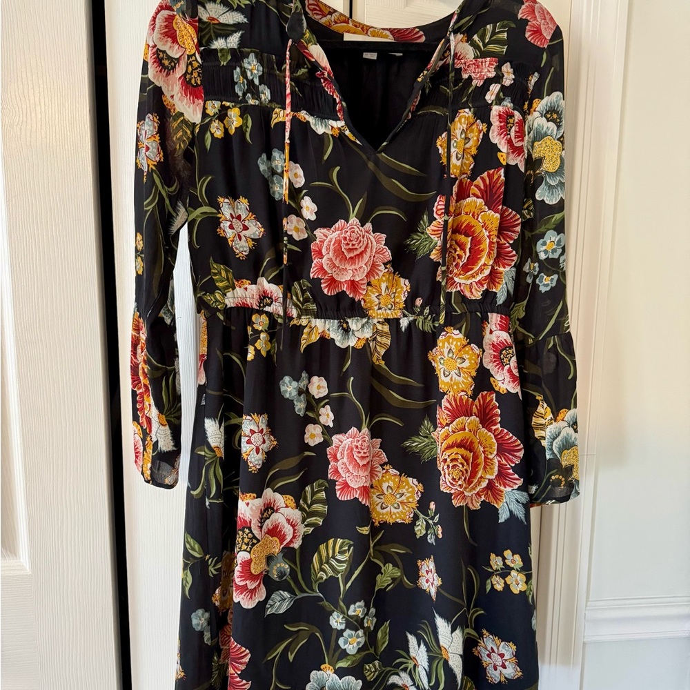 Floral Black Dress